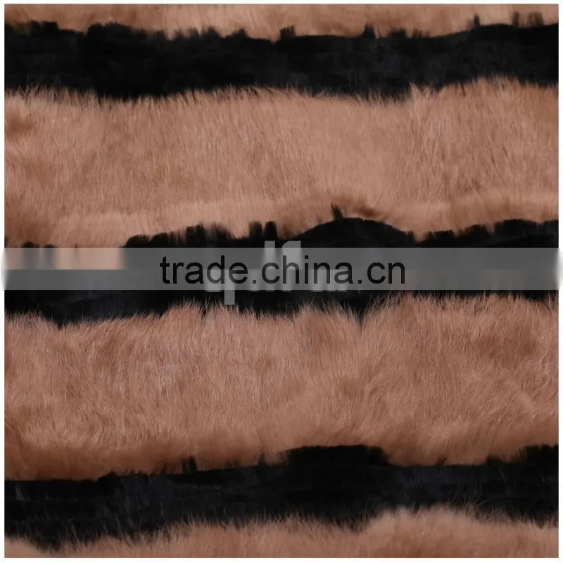 QD30538 Plus Size Intimate Winter Apparel Shearing Black White Rabbit Fur Lady Jacket