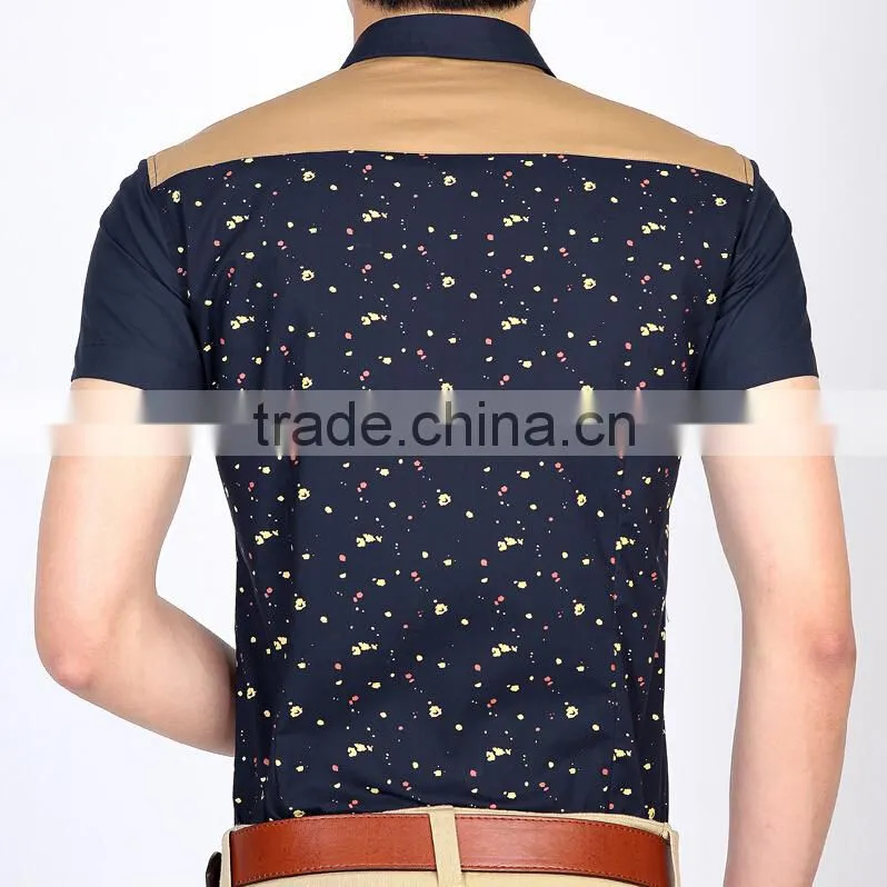2015 Summer Newest Spot Printed Men's Short Sleeve Shirt