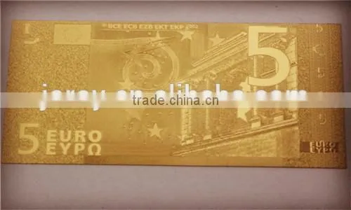24k gold currency notes euro 5 banknotes