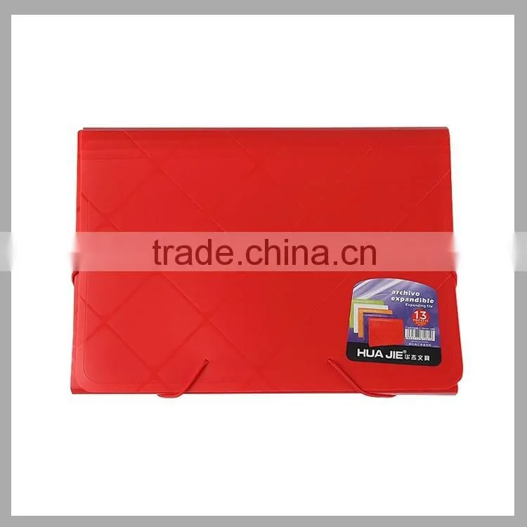 PP expanding file folders tartan carrying case with elastic enclosure