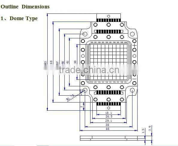 COB 100w Bridgelux Chip LED with lens for High Bay light