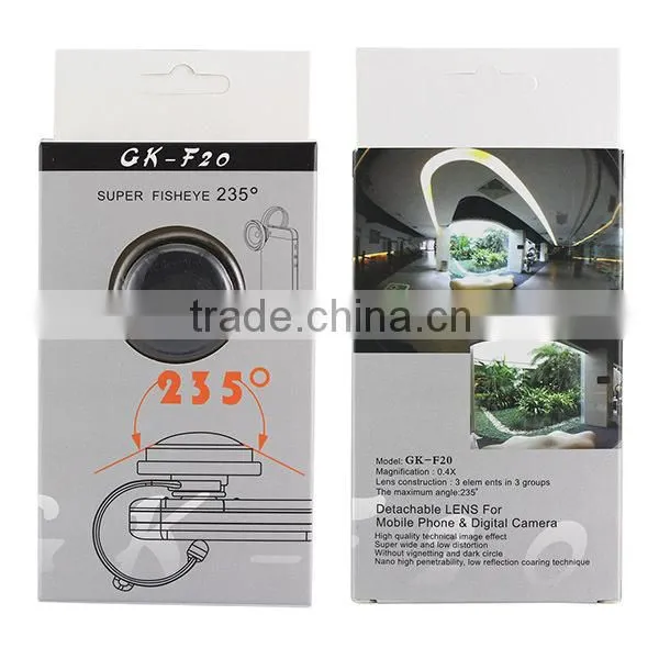 Detachable Circle clip 235 Degree 0.4x Super Fisheye Lens for Smart Phone iPhone 6 ipad Samsung Galaxy S6