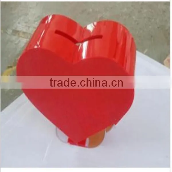 shenzhen newest red acrylic donation box with lock and key