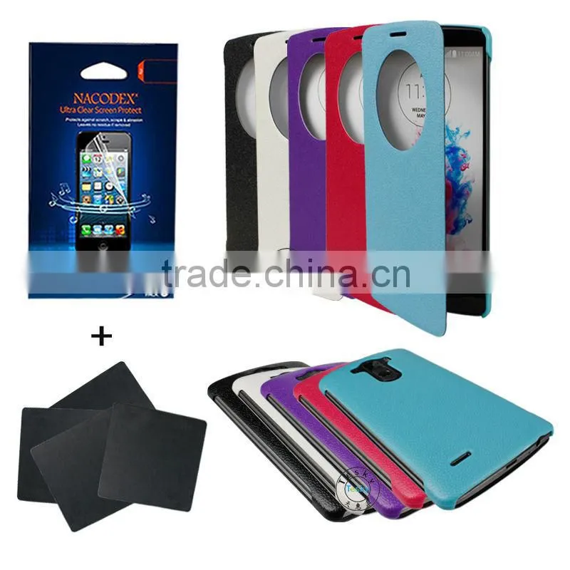 Slim Folio Golden Beach Pattern Flip Leather Case Cover Protector With Credit Card Slots For LG G3, Small Quantity Accept