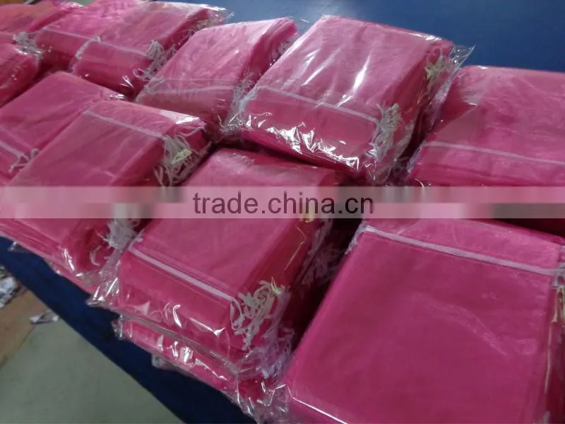 Organza gift bags hot pink