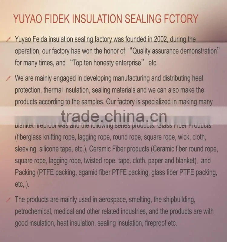 High temperature ceramic fiber woven tape
