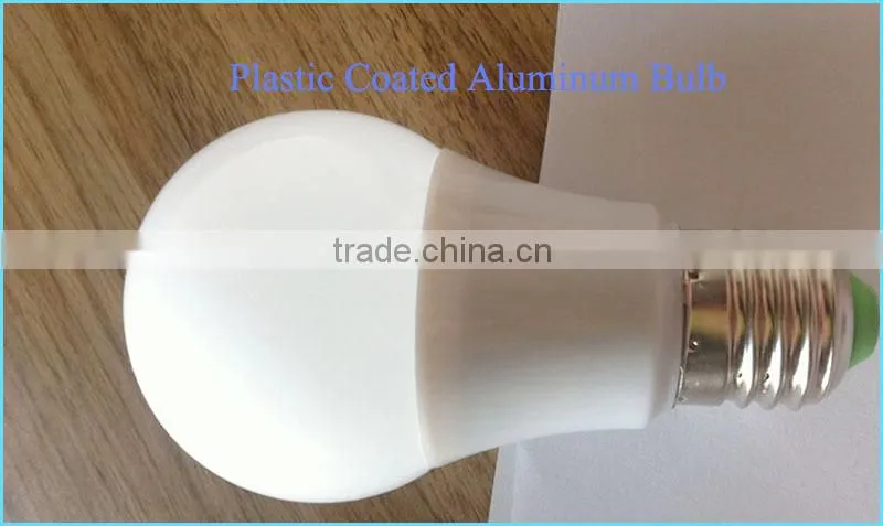 Plastic coated Aluminum A60 e27 led glass bulb