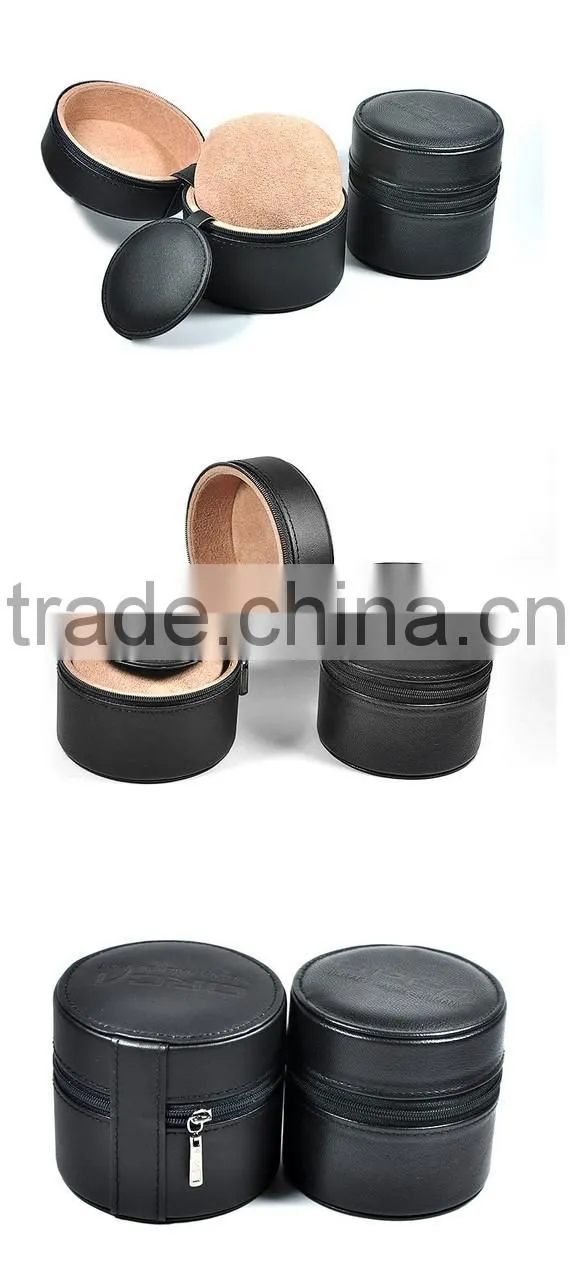Luxury round packaging leather watch gift box