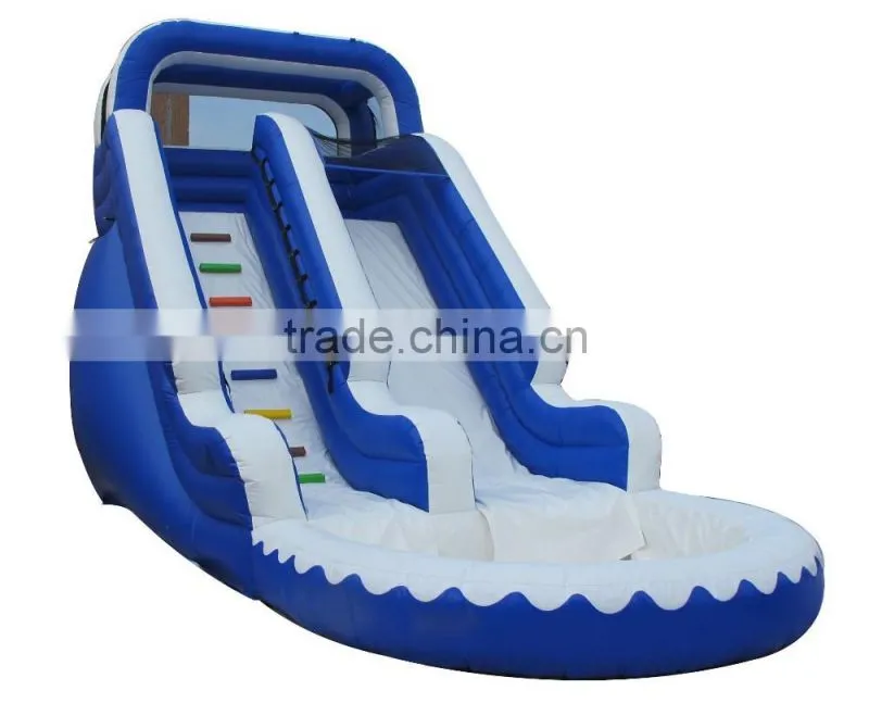 water slide with pool