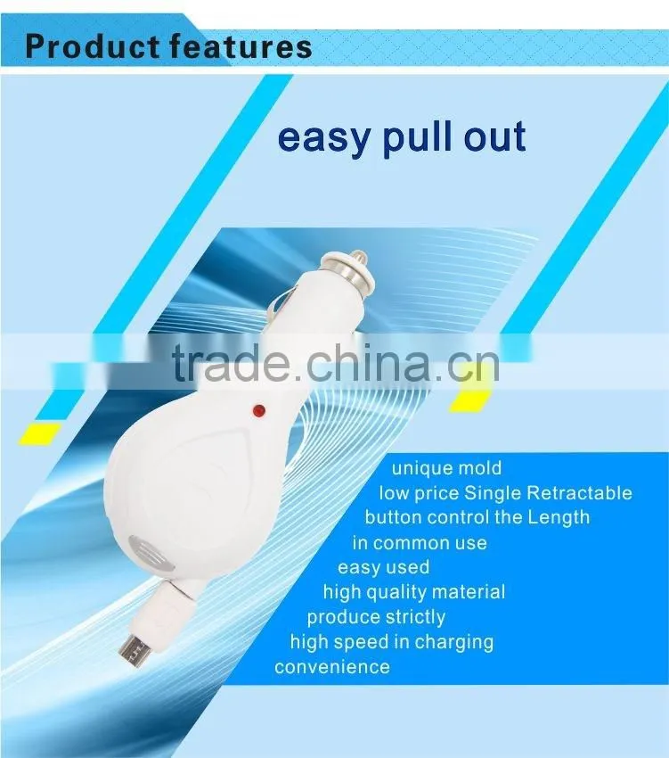 Bargain price new design usb car charger with a built in micro usb cable for Android in car