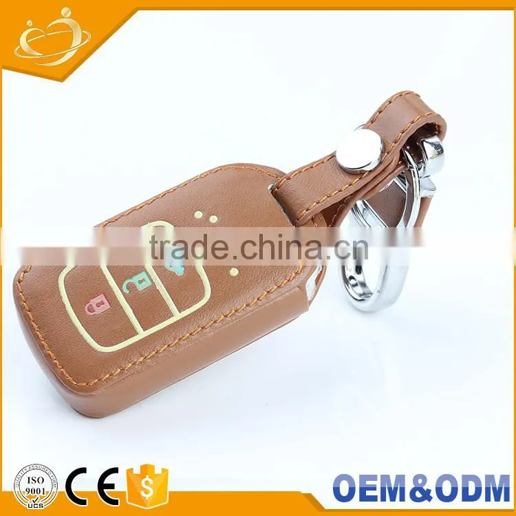 Classical Cheap Leather Luminous 3 Bottons Car Remote Key Cover For Honda