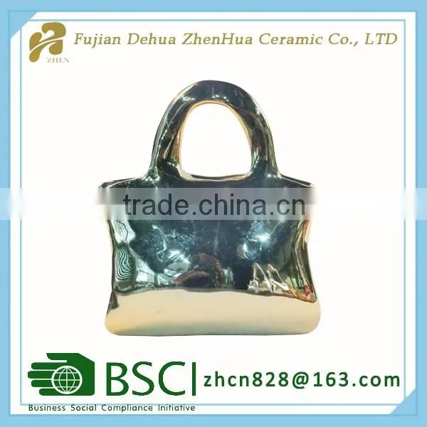 fashionable handbags shape ceramic money box for gift