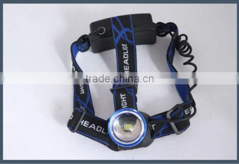 high power rechargeable zoom function LED headlight aluminum headlamp