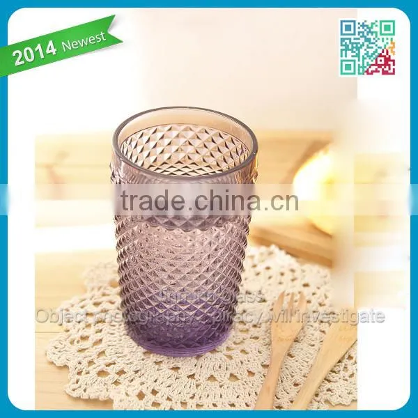 four color embossed glass cup pineapple grain glass beer glass cup
