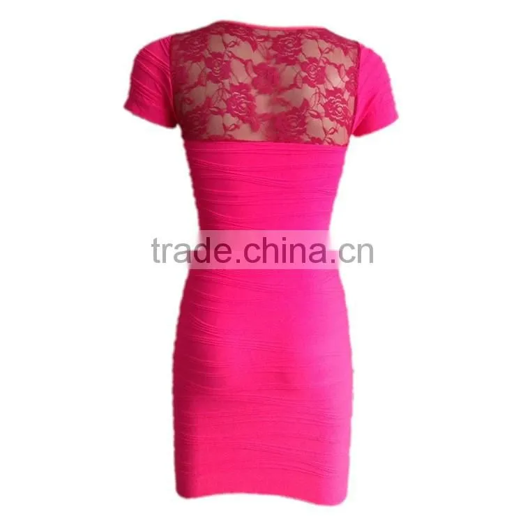 New Fashion Short Sleeve Women Dresses Evening Party Slim Dress