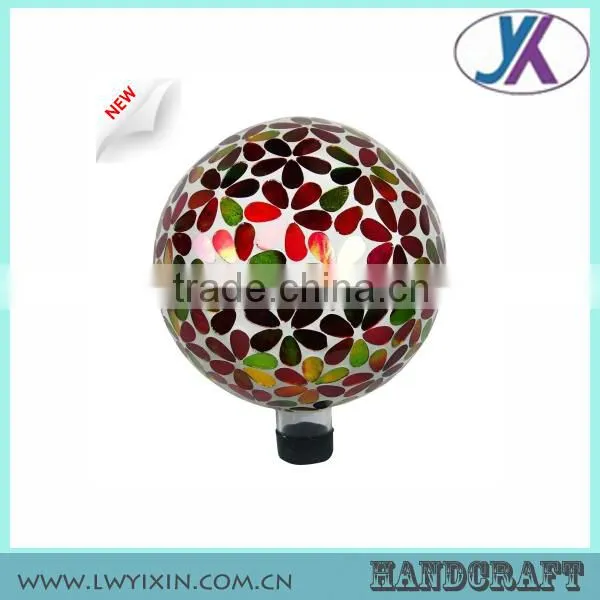 Wedding round shape 10" mosaic glass decoration outdoor led ball lights