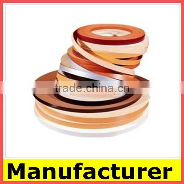 pvc edge banding for melamine board/chipboard pvc wood grain and plain colored melamine edge banding tape