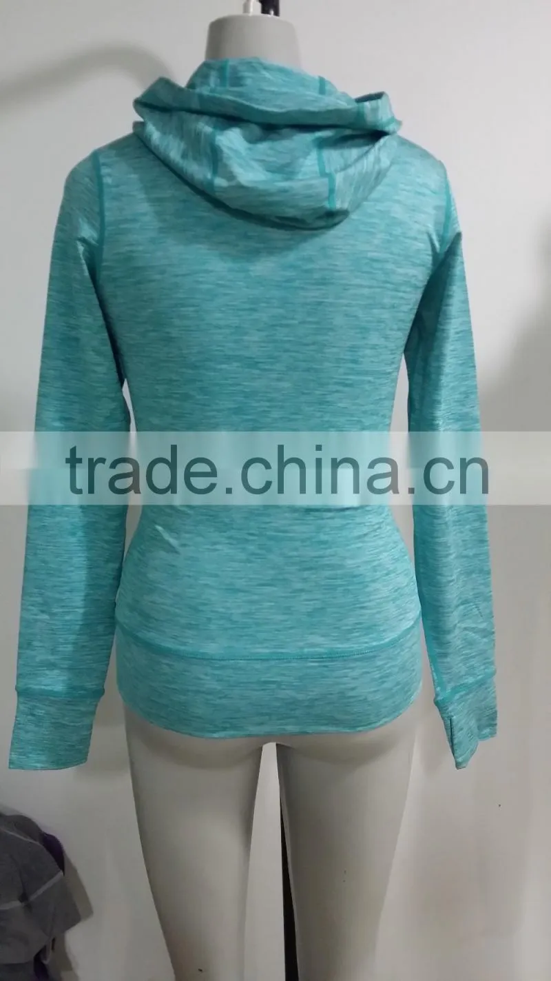 2016 New sports jacket heather melange hooded jacket runing jacket