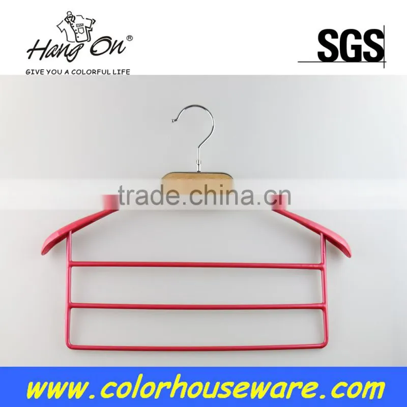 Metal clothes hanger with PVC