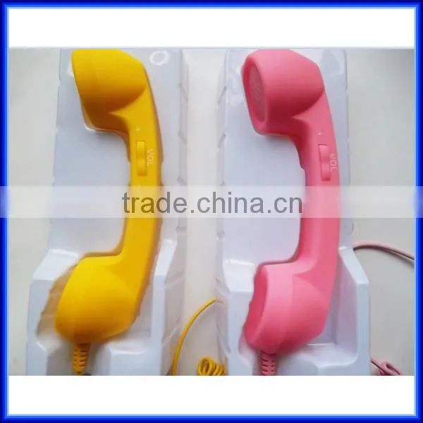 Hot selling mobile phone handset for iphone, Innovative Anti-Radiation plastic Bluetooth retro mobile/cell phone handset