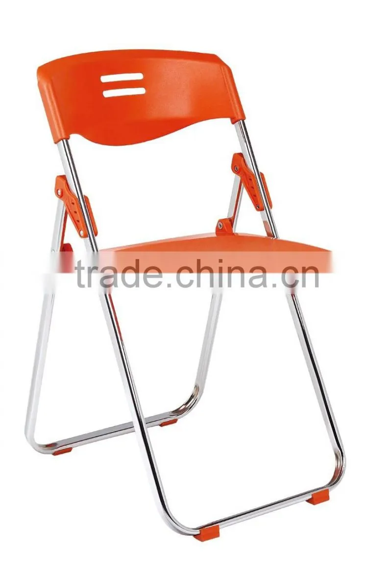 plastic seat foldable chair with Iron frame office chair and folding chairs furniture1074B