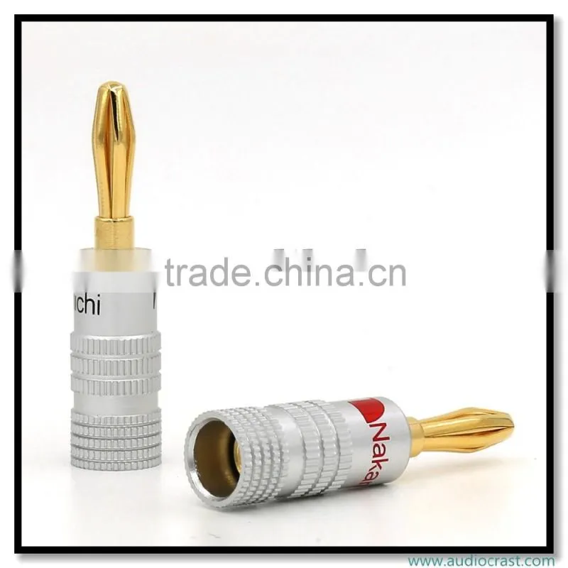 OEM 24K Gold Plated wiring connector Banana plug Speaker wiring plug