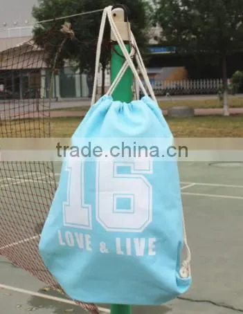 Hot sale cotton canvas drawstring bag for sport