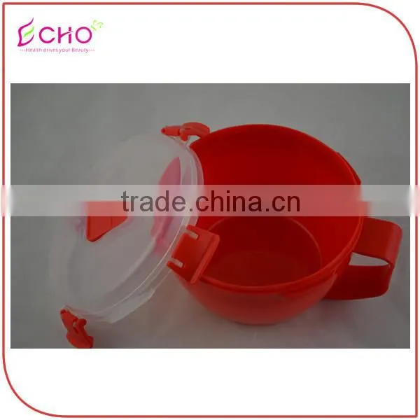 Microwave Plastic Safe Soup Mug with Handle and Vent/Noodle Bowl with Lid and Spoon/Microwave Rice Cooker