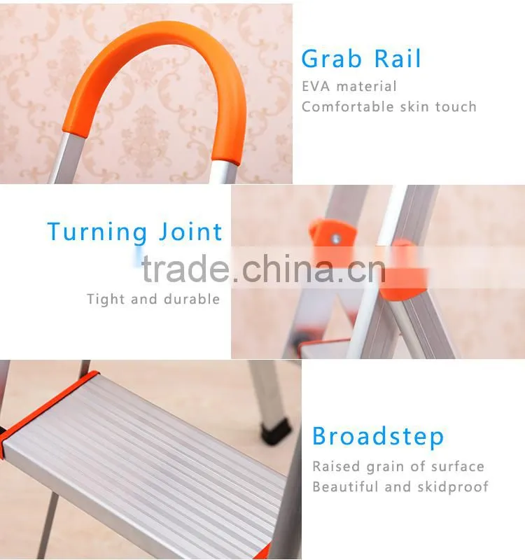 Foldable lightweight household aluminium ladder