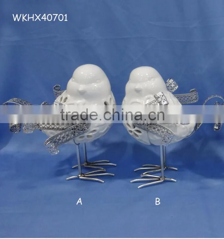 Ceramic bird modern christmas table decorations