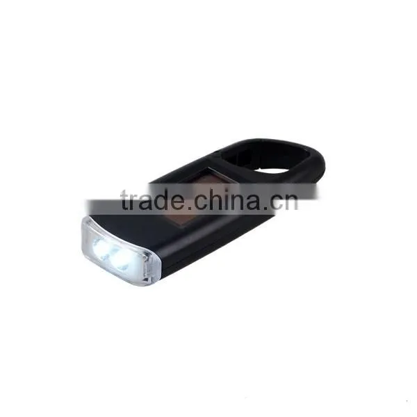 Personalized Light Solar Power Key Chain Flashlight With 2 LED