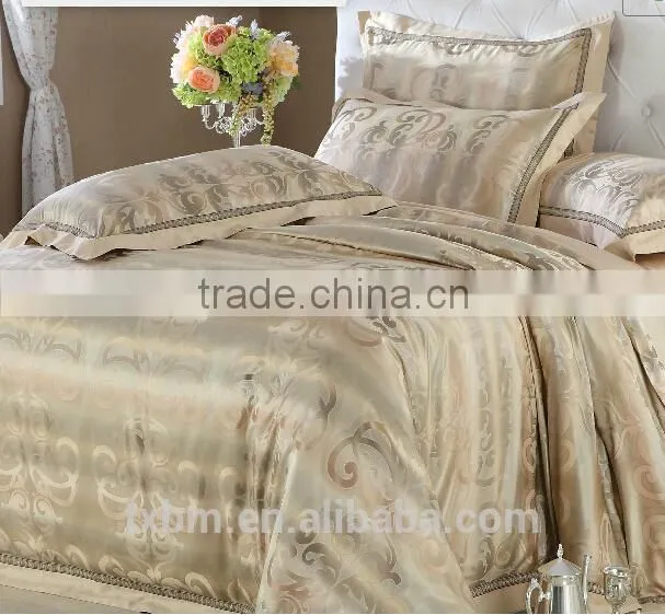 Customize and wholesale jacquard 100%silk 4-piece Bedding Set