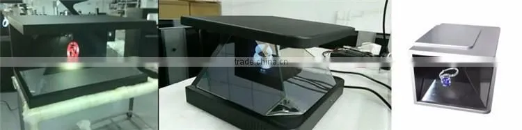 ENOTECH Customized 3D advertising holographic display 3d pyramid, pyramids glass 3d display showcase, hologram display cabinet