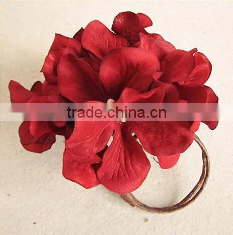 artificial flowers red fabric poinsettia napkin ring