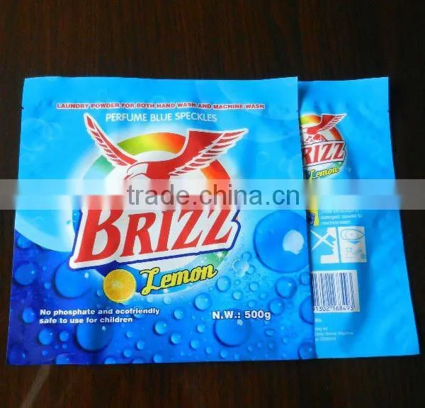 BOPP/PE Laminated 3 Sides Seal Laundry Powder Packaging Bags
