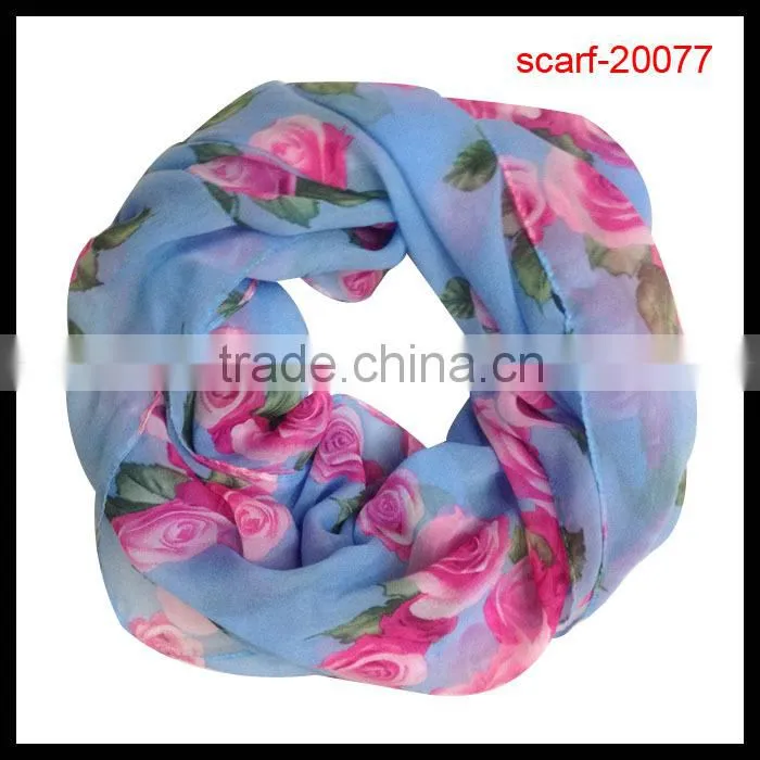 latest popular flower style around neck scarf