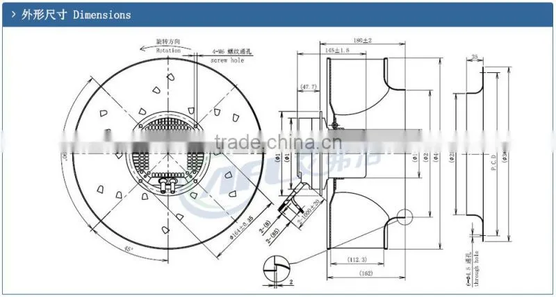 B3P400-EC102 Backward curved Centrifugal exhaust fans