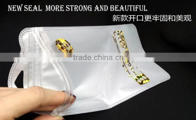 cellphone case plastic packaging sleeve poly zipper of the hot stamping print