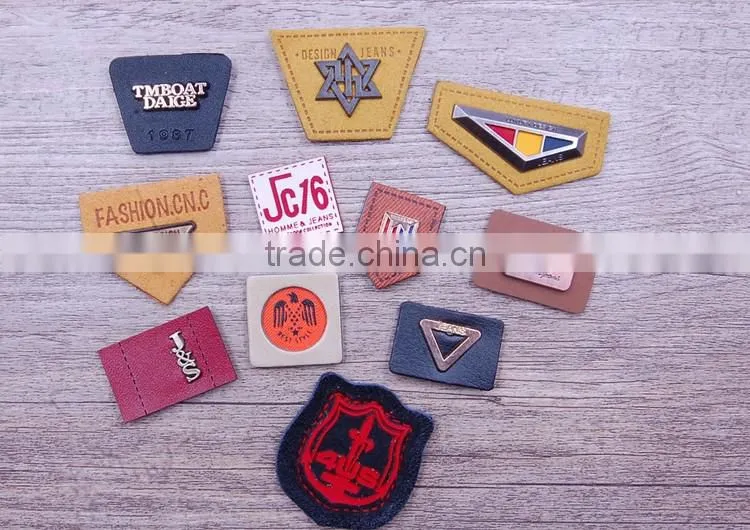 Leather patch manufacturer wholesale metal leather patch label patch