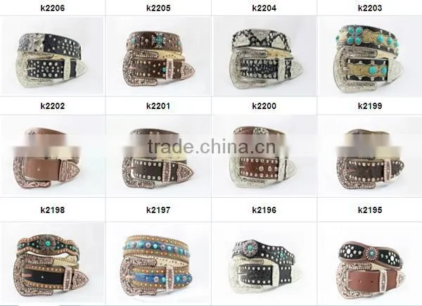 Western bling stone and conchos woman western rhinestone belt