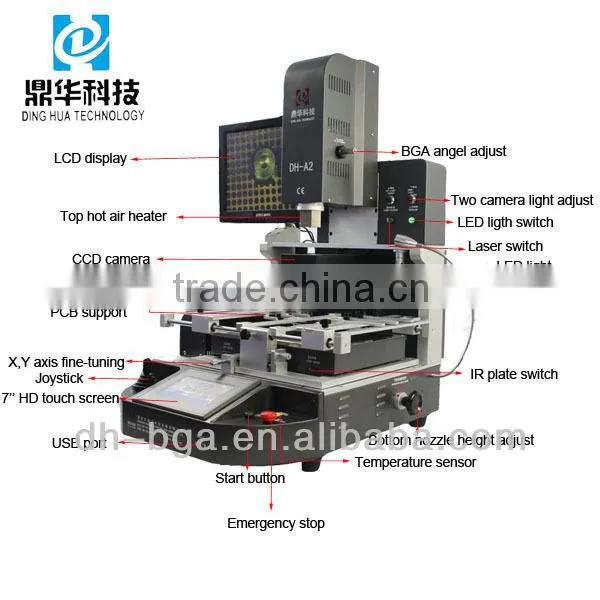 BGA Rework Machine DH-A2 With CCD Camera Optical Alignment and Laser Positioning
