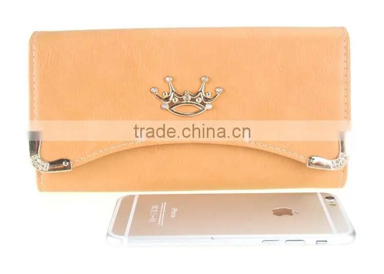 Cute heart design pu leather female long Wallet