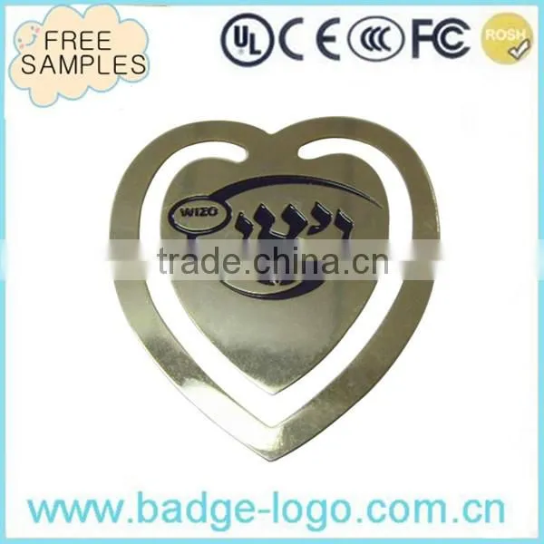 Custom High Quality New Design Green Leaves Shape Metal Bookmark