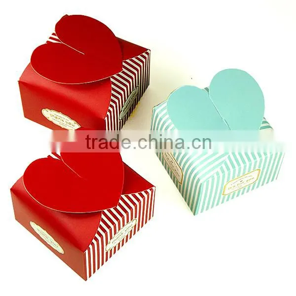 Cute Stripe and Heart Wedding Paper Box