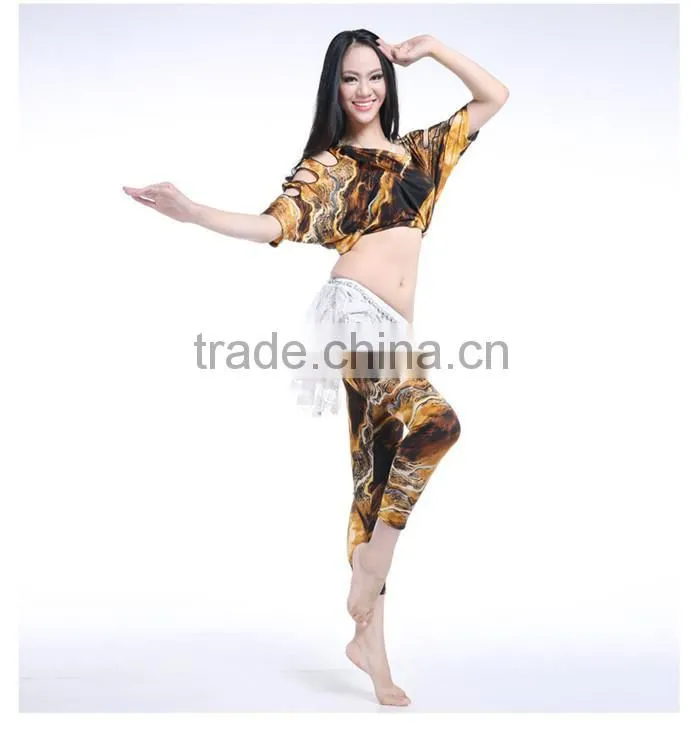Wuchieal 2015 Printing Training Belly Dance Costume Set