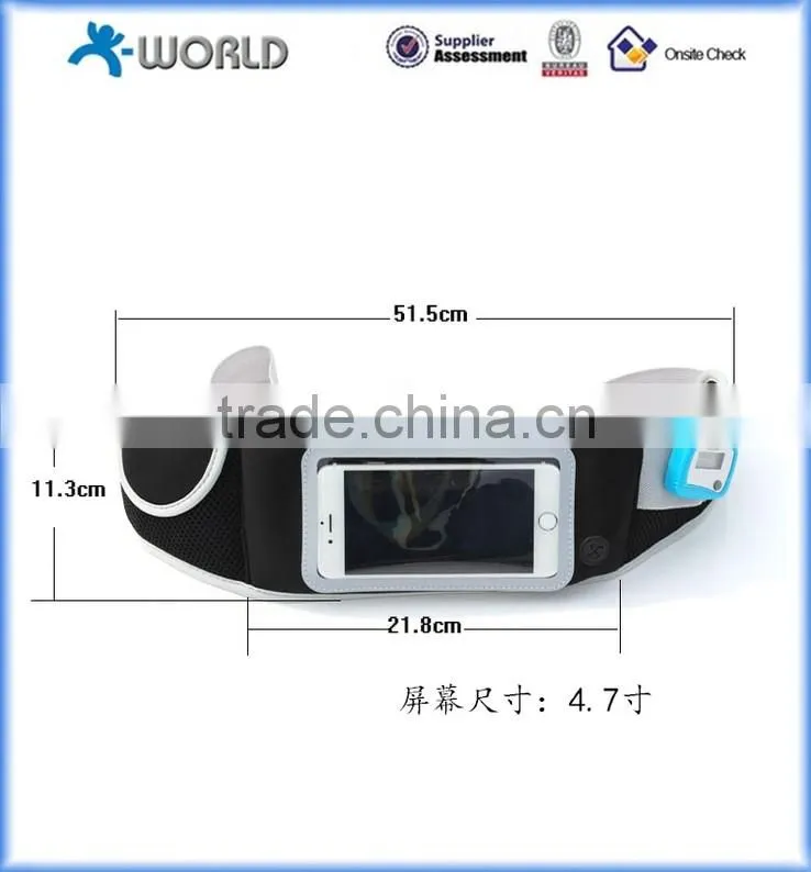 Zipper Pockets Water Resistant Waist Bag Water Bottle Waist Pack for Running
