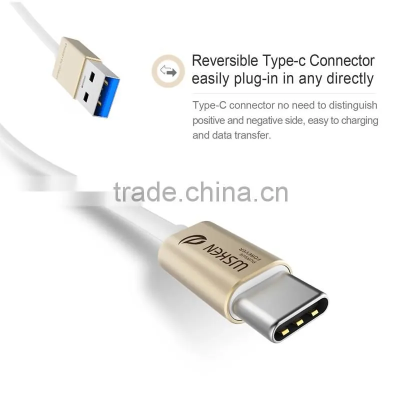 Original Wsken Rich Color Aluminum Shell Not Fade Type C Metal Data Cable Charger Cable For Type-C 3.0