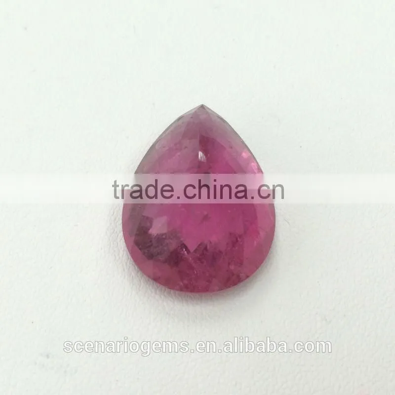 #6OZZZ Natural Pink Tourmaline Pear Faceted Loose Gemstone Rubellite