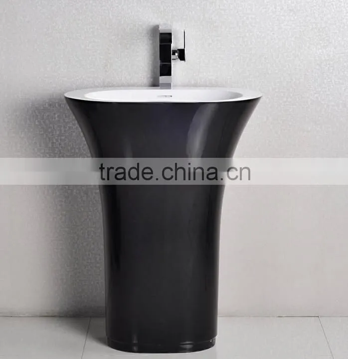 Solid Surface Table Top Man-made Stone Pedestal Basin, artificial stone Freestanding wash basin