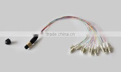 12 cores fun-out type SM mpo-lc fiber optical patch cord